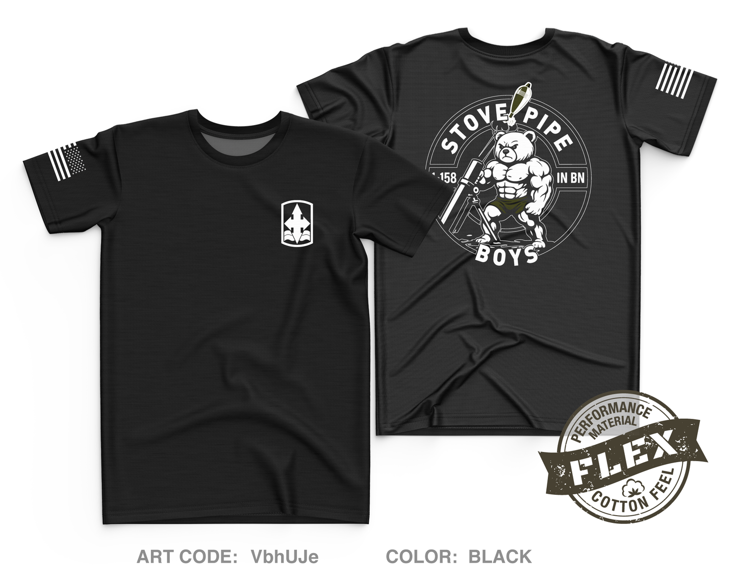 1-158 IN BN HHC Mortar Platoon Core Men's SS Flex Performance Tee - VbhUJe
