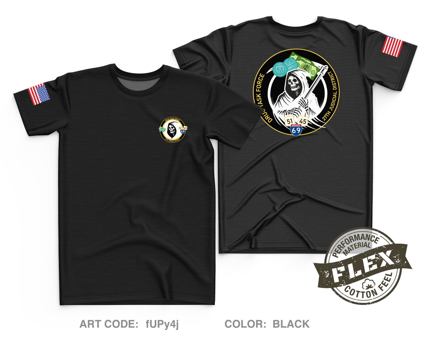 27th Judicial Drug Task Force Core Men's SS Flex Performance Tee - fUPy4j