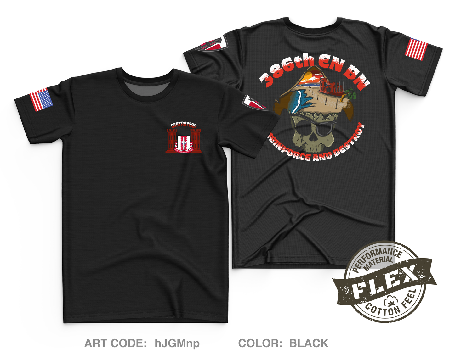 386 Engineer Battalion Core Men's SS Flex Performance Tee - hJGMnp
