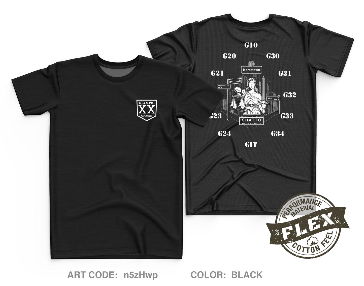 LAPD Olympic Gang Enforcement Detail Core Men's SS Flex Performance Tee - n5zHwp