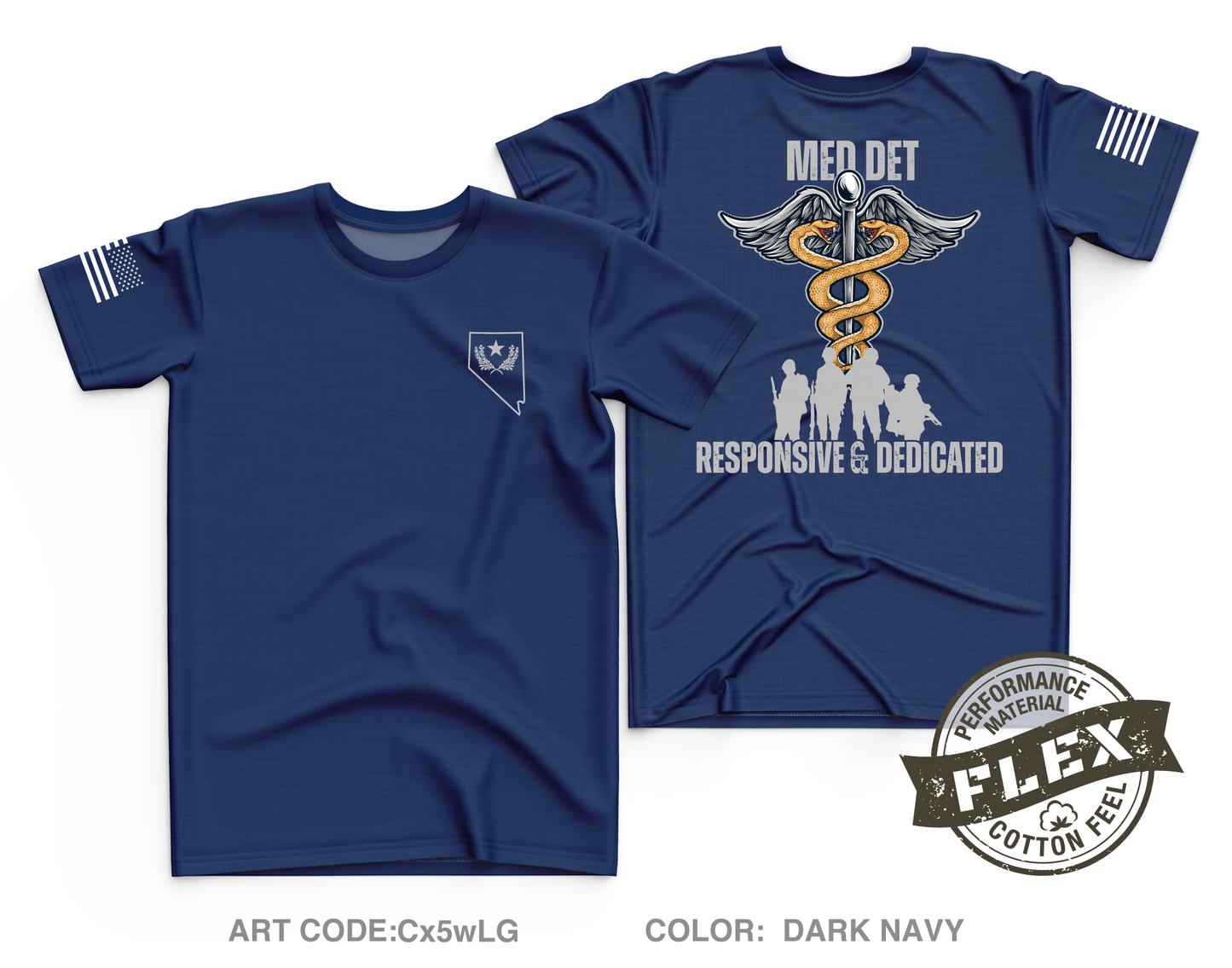 Nevada Army National Guard Medical Detachment Fundraising Collection Core Men's SS Flex Performance Tee - Cx5wLG