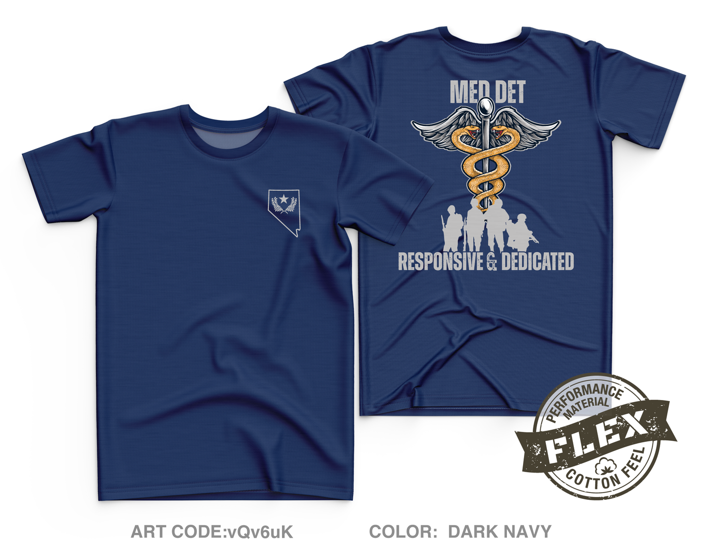 Nevada Army National Guard Medical Detachment Fundraising Collection Core Men's SS Flex Performance Tee - vQv6uK