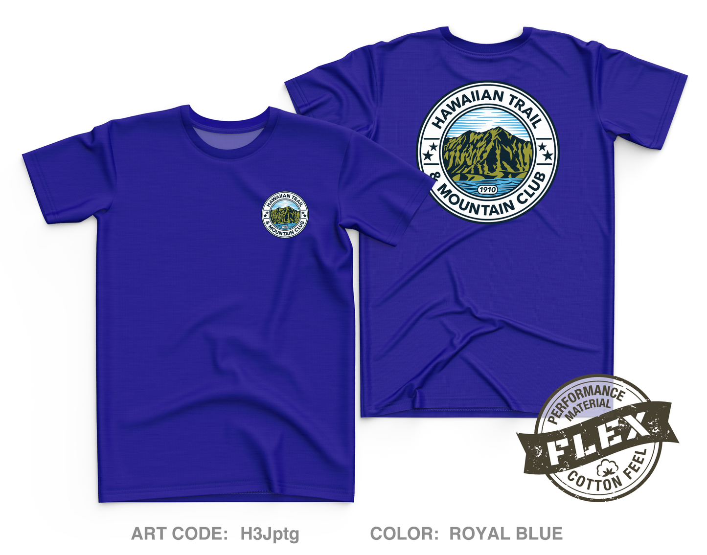 Hawaiian Trail and Mountain Club (HTMC) Core Men's SS Flex Performance Tee - H3Jptg