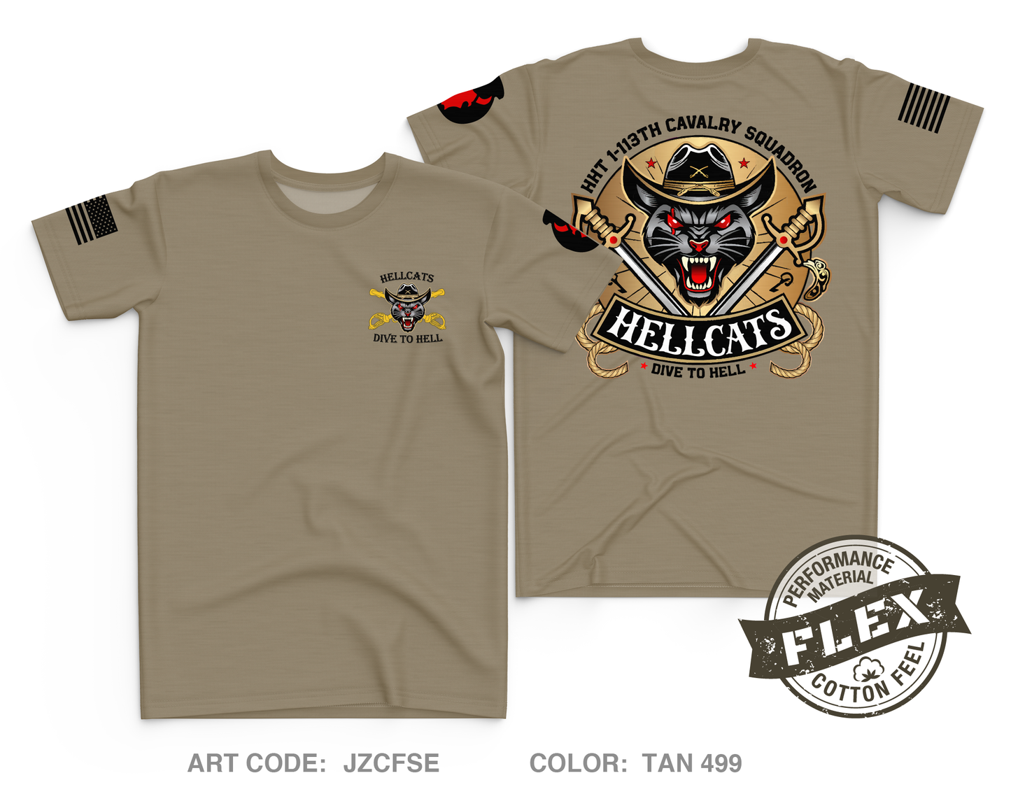 HHT/1-113 CAV Fundraising Collection Core Men's SS Flex Performance Tee - JZCFSE