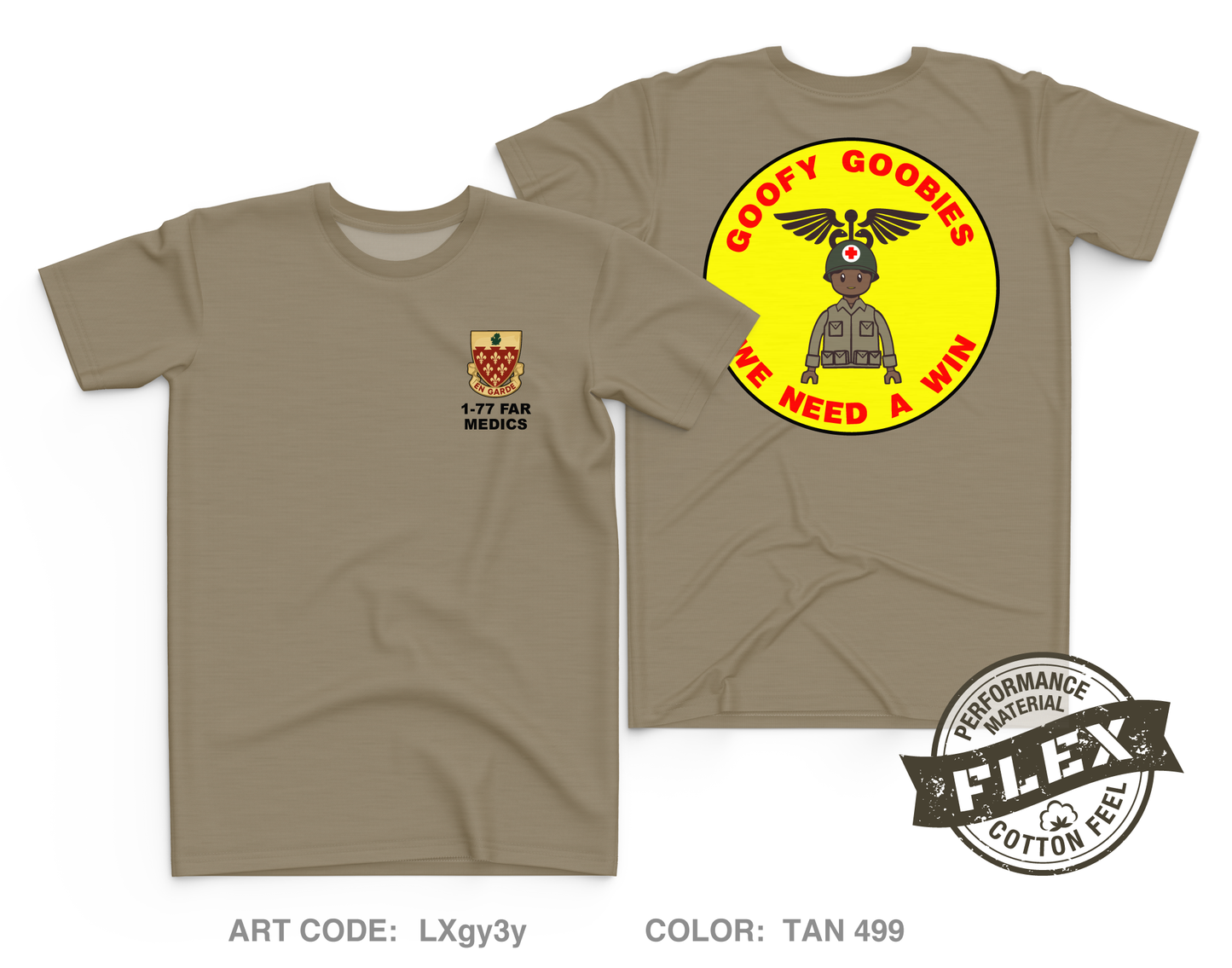 41st FAB, 1-77 FAR, HHB Medical Platoon Core Men's SS Flex Performance Tee - LXgy3y
