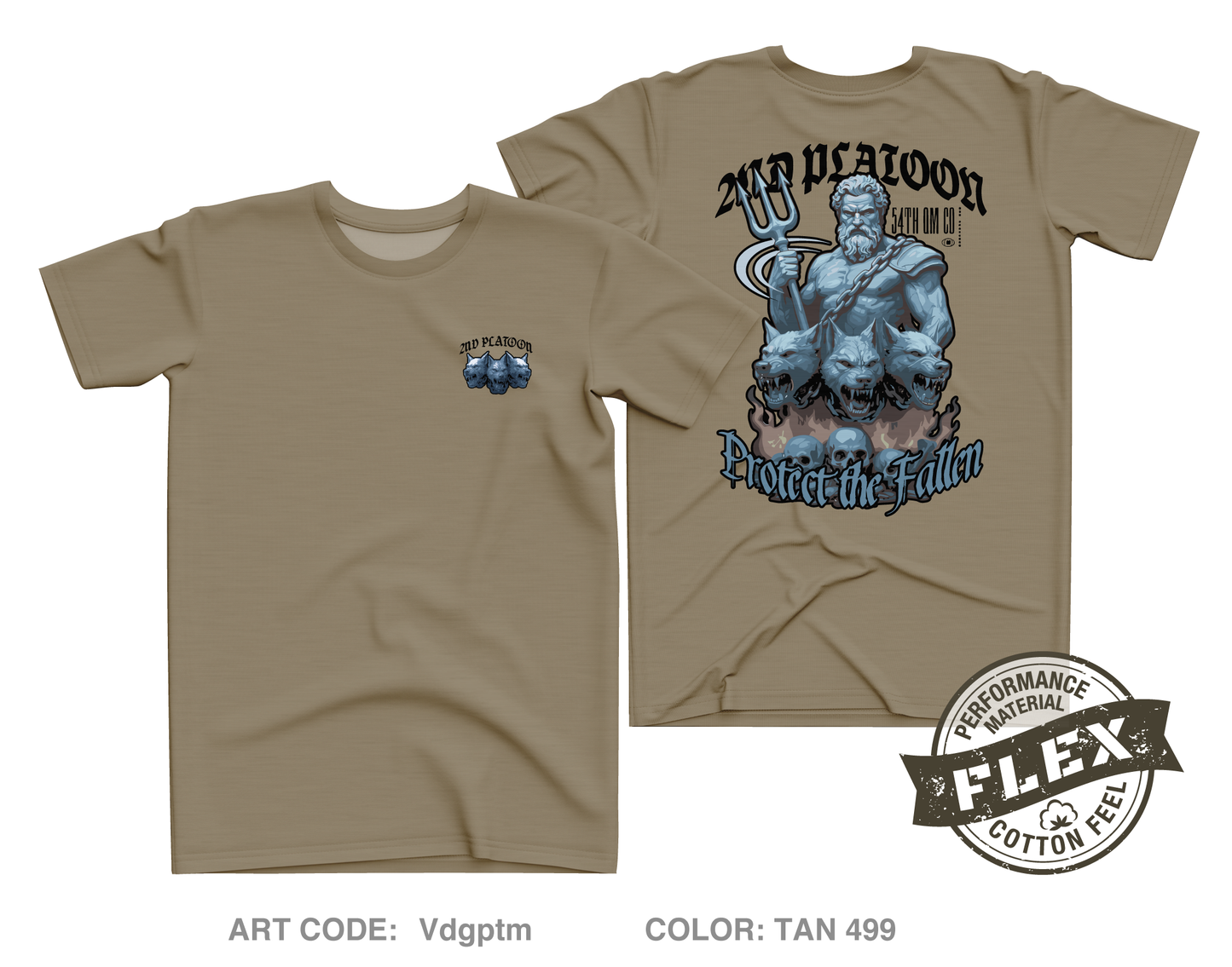 2ND PLT/54th QM CO Core Men's SS Flex Performance Tee - Vdgptm
