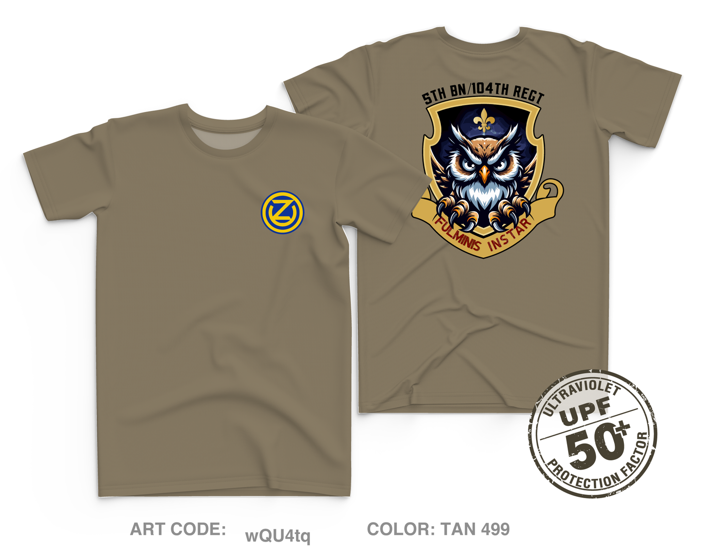 5th BN 104th REGT MI Core Men's UPF 50+ Performance SS Tee - wQU4tq