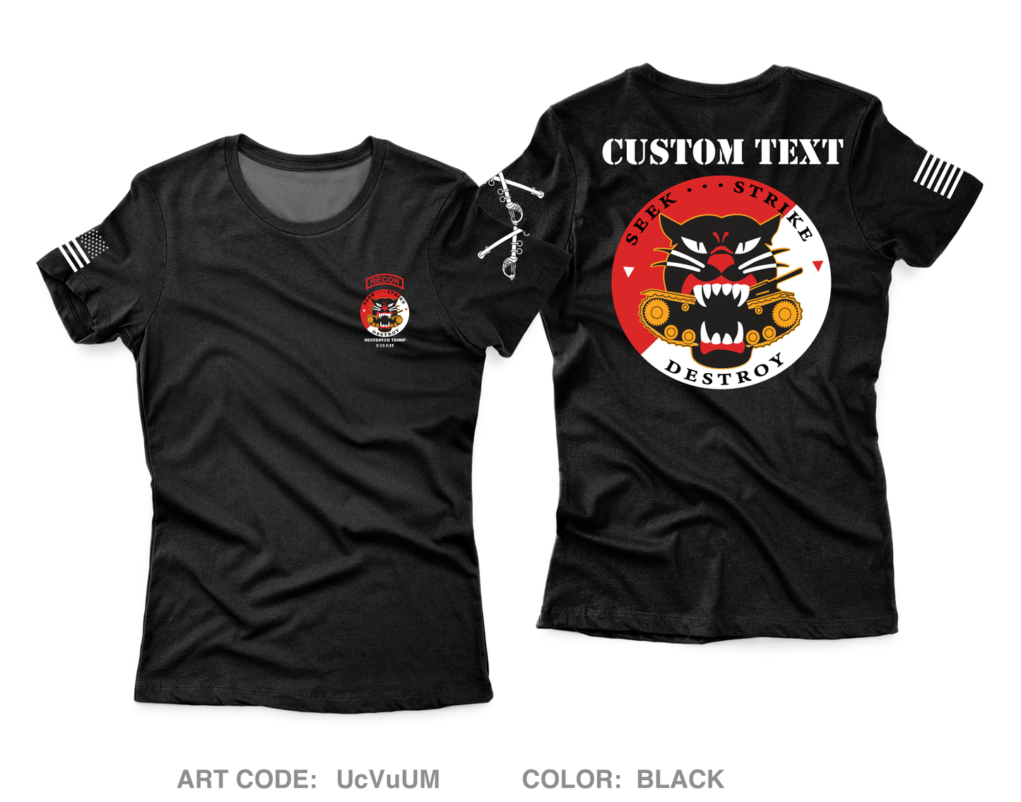 Destroyer Troop 2-15 CAV Core Women's SS Performance Tee - UcVuUM