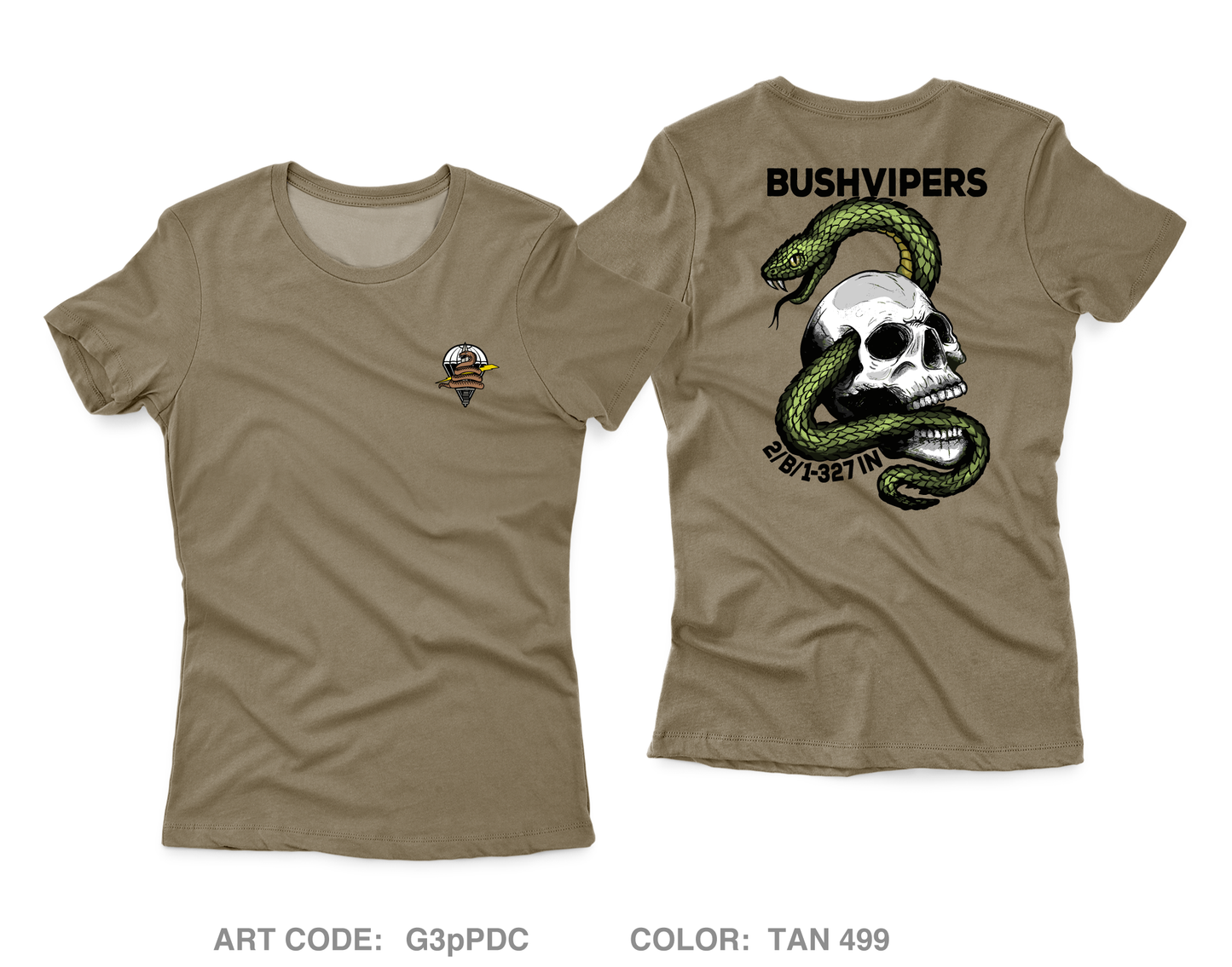 2nd PLT Bushvipers Core Women's SS Performance Tee - G3pPDC