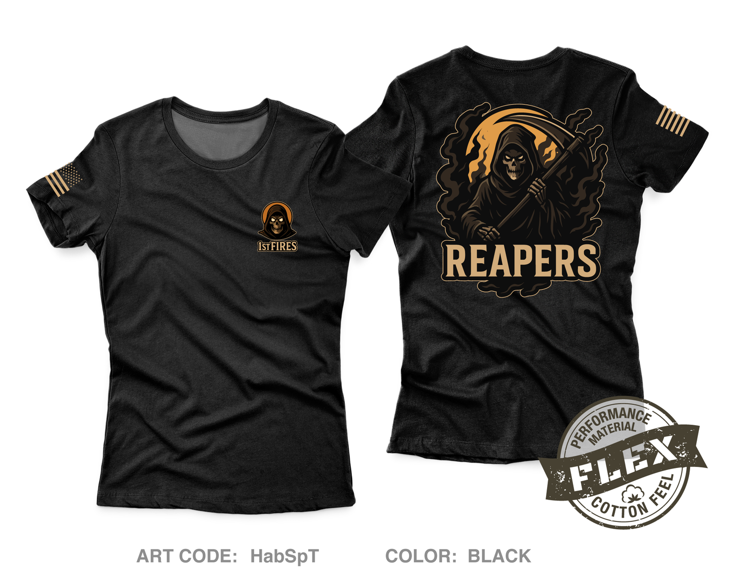 1st PLT, A BTRY 3-321FAR Core Women's SS Flex Performance Tee - HabSpT