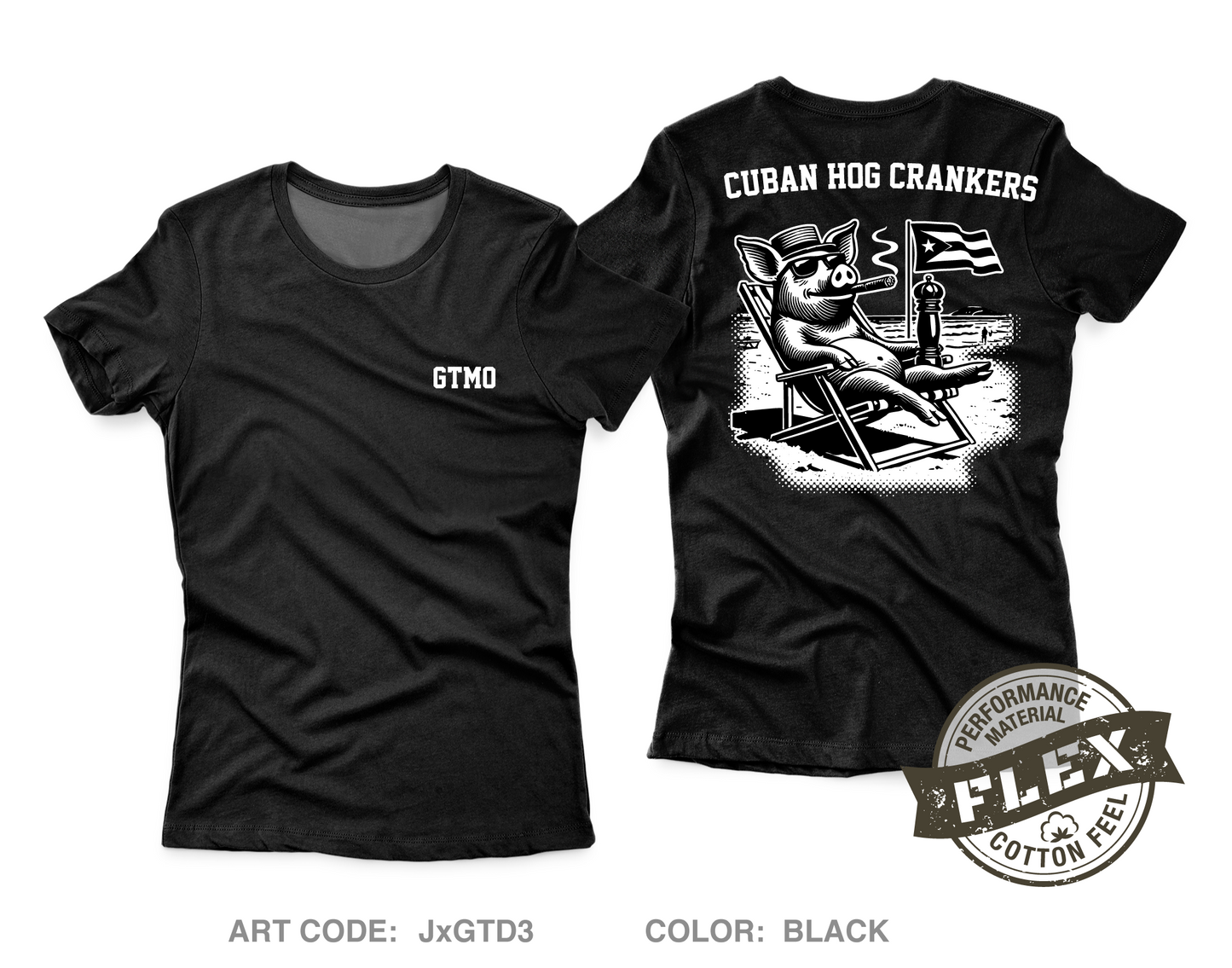 Cuban Hog Core Women's SS Flex Performance Tee - JxGTD3