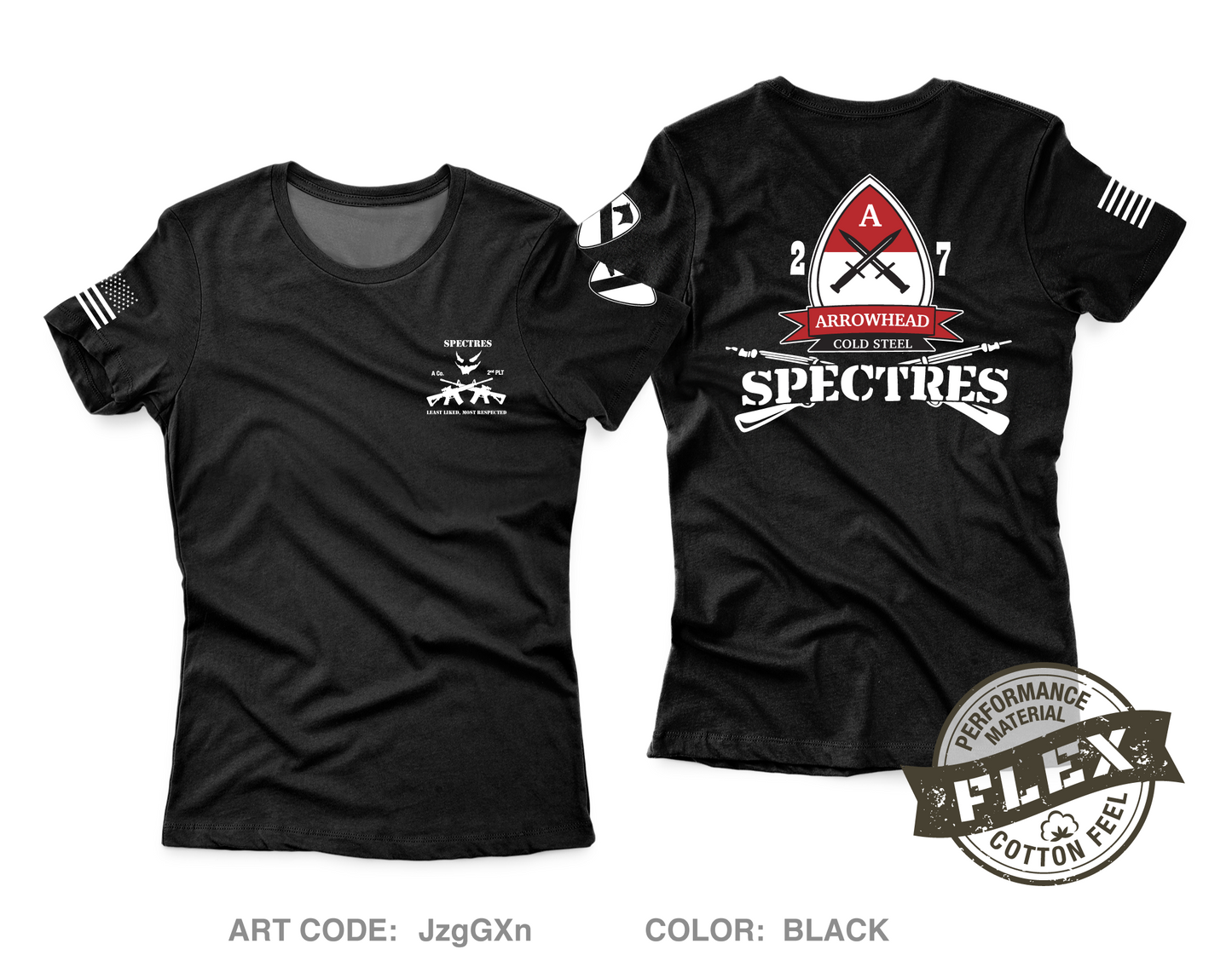 2nd PLT A-CO, 2-7CAV Core Women's SS Flex Performance Tee - JzgGXn