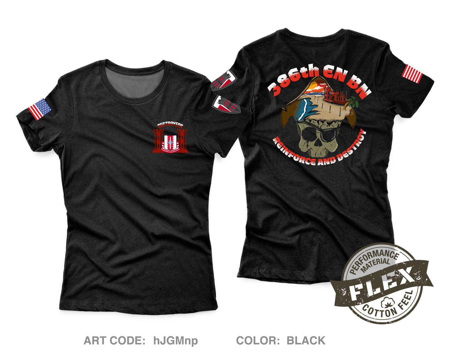 386 Engineer Battalion Core Women's SS Flex Performance Tee - hJGMnp