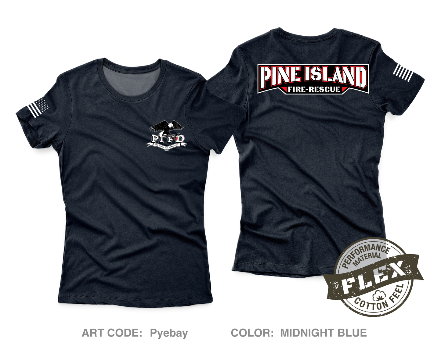 Pine Island Fire Department Core Women's SS Flex Performance Tee - Pyebay