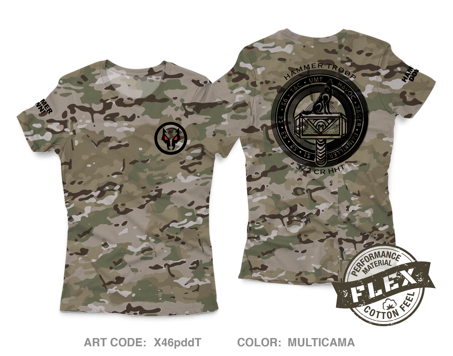 Hammer Troop, 3/2CR Core Women's SS Flex Performance Tee - X46pdd