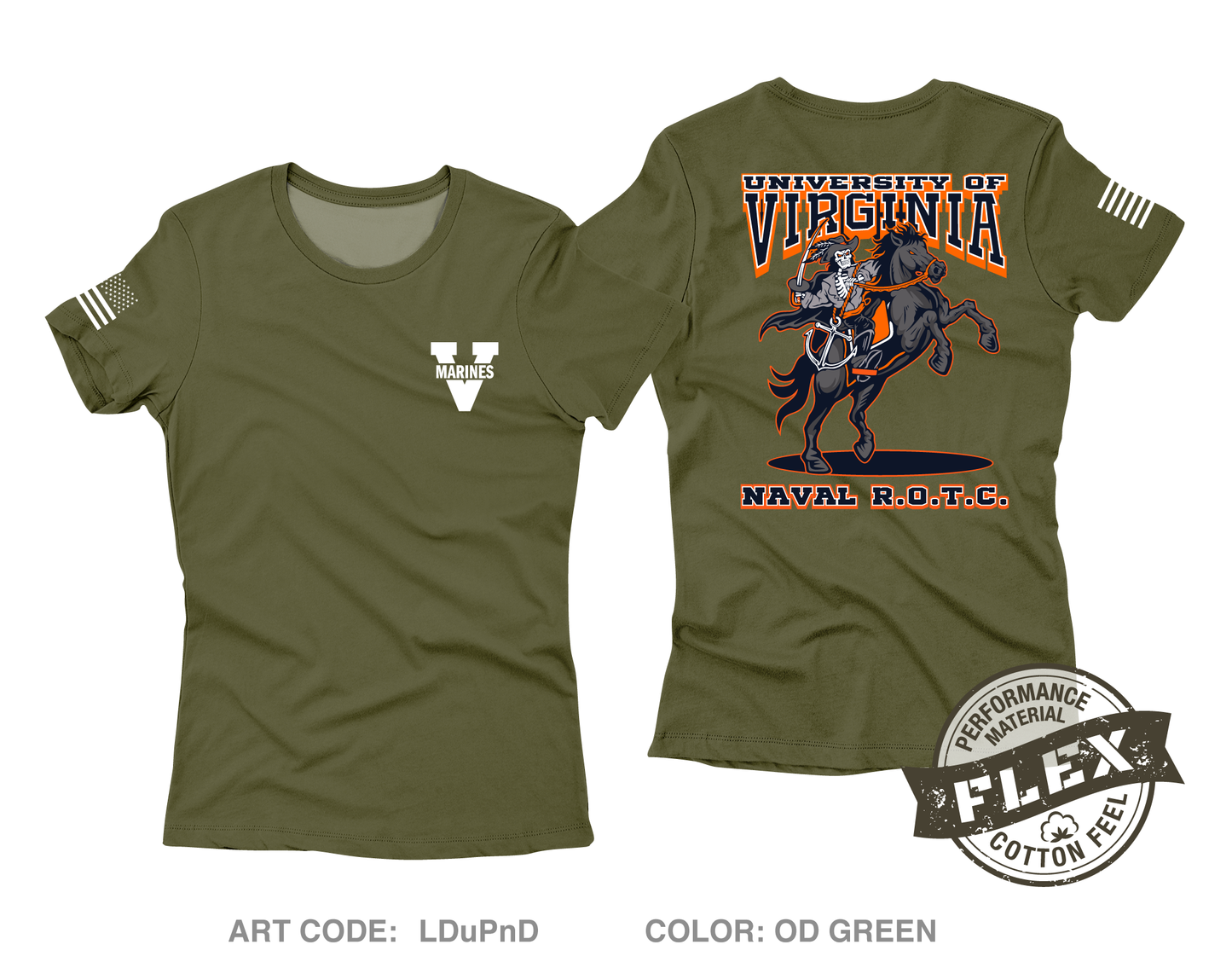 UVA NROTC Core Women's SS Flex Performance Tee - LDuPnD
