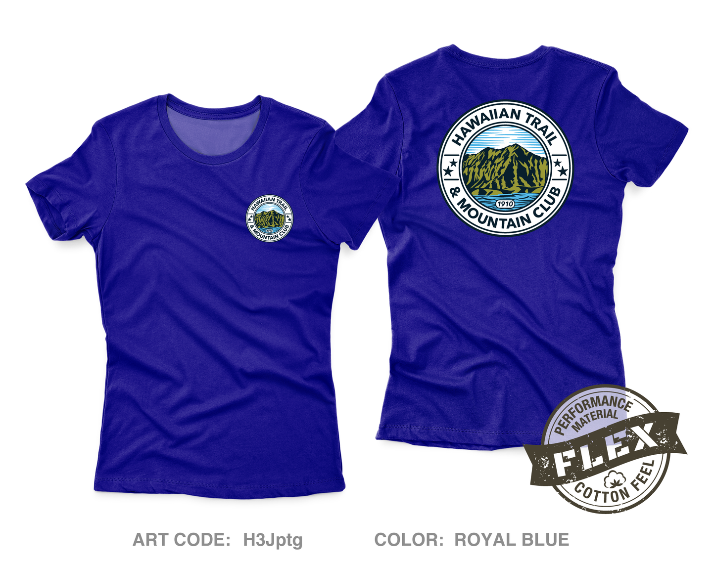 Hawaiian Trail and Mountain Club (HTMC) Core Women's SS Flex Performance Tee - H3Jptg