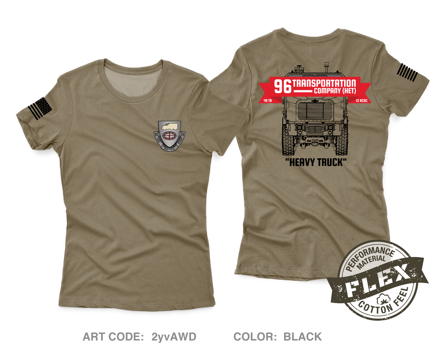 96th transportation company (HET) Core Women's SS Flex Performance Tee - 2yvAWD