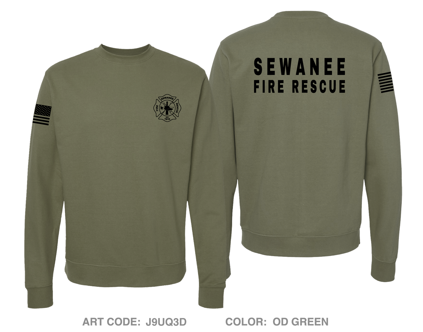 Sewanee Fire Department Comfort Unisex Crewneck Sweatshirt - J9UQ3D