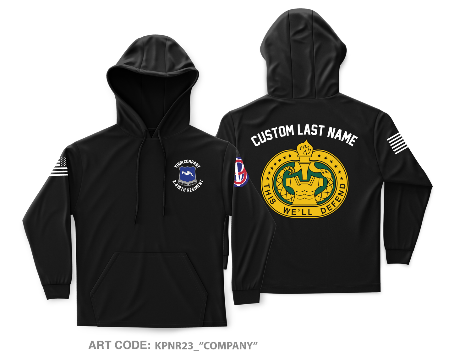CUSTOM 2-413th Regiment Core Men's Hooded Performance Sweatshirt - KPNR23