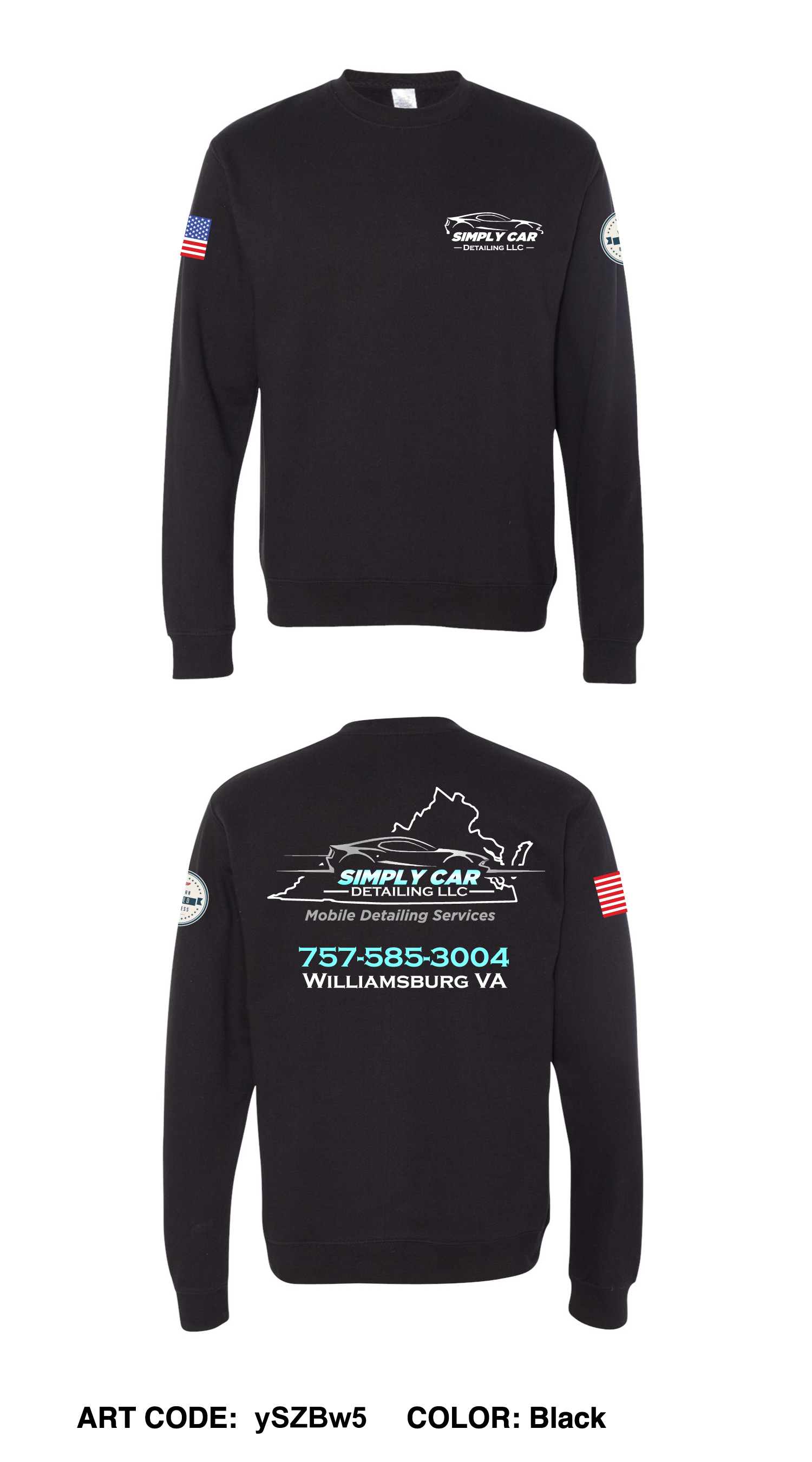 Simply Car Detailing LLC Core Men's Crewneck Performance Sweatshirt 