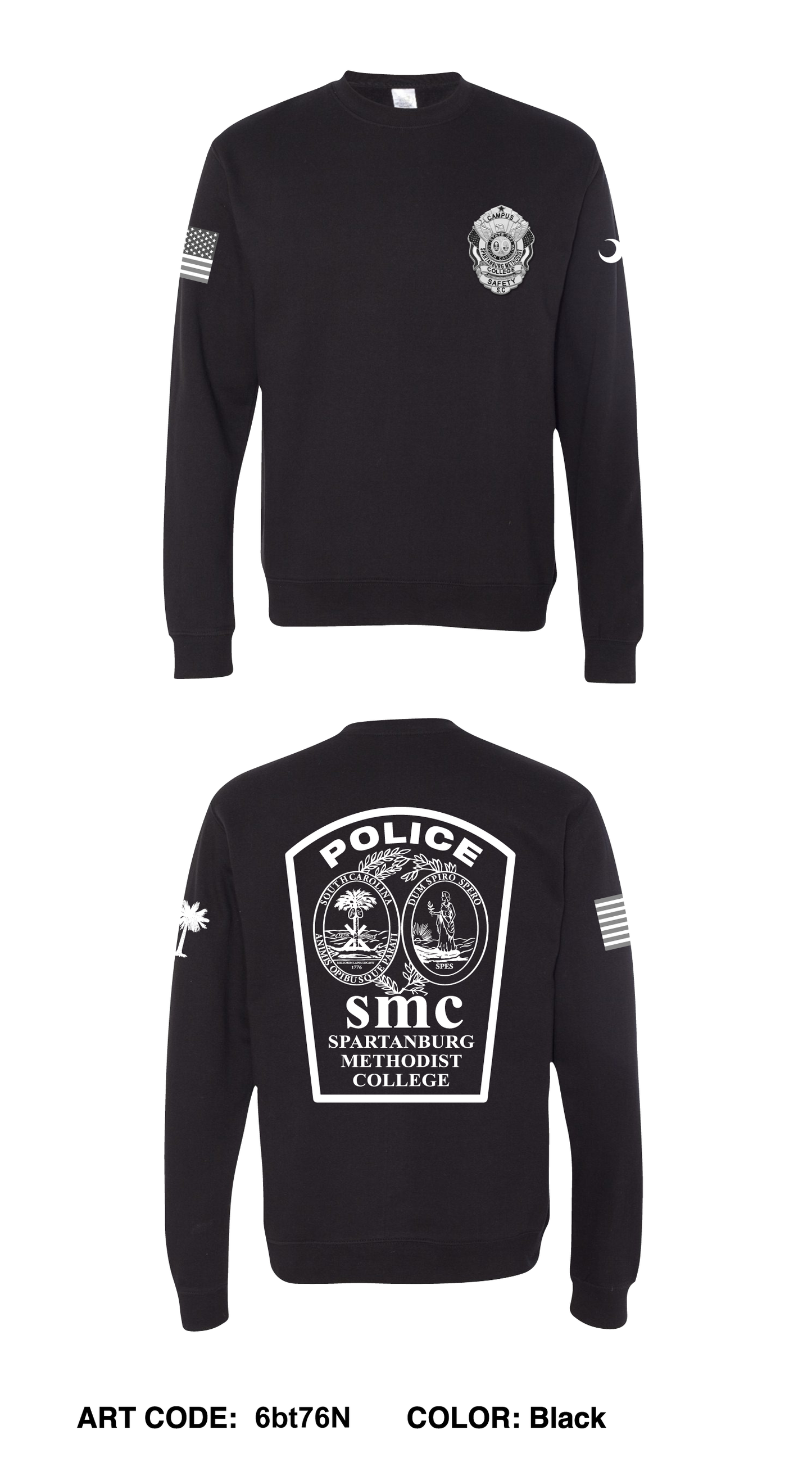 Spartanburg Methodist College Campus Safety Comfort Unisex Crewneck Sweatshirt - 6bt76N