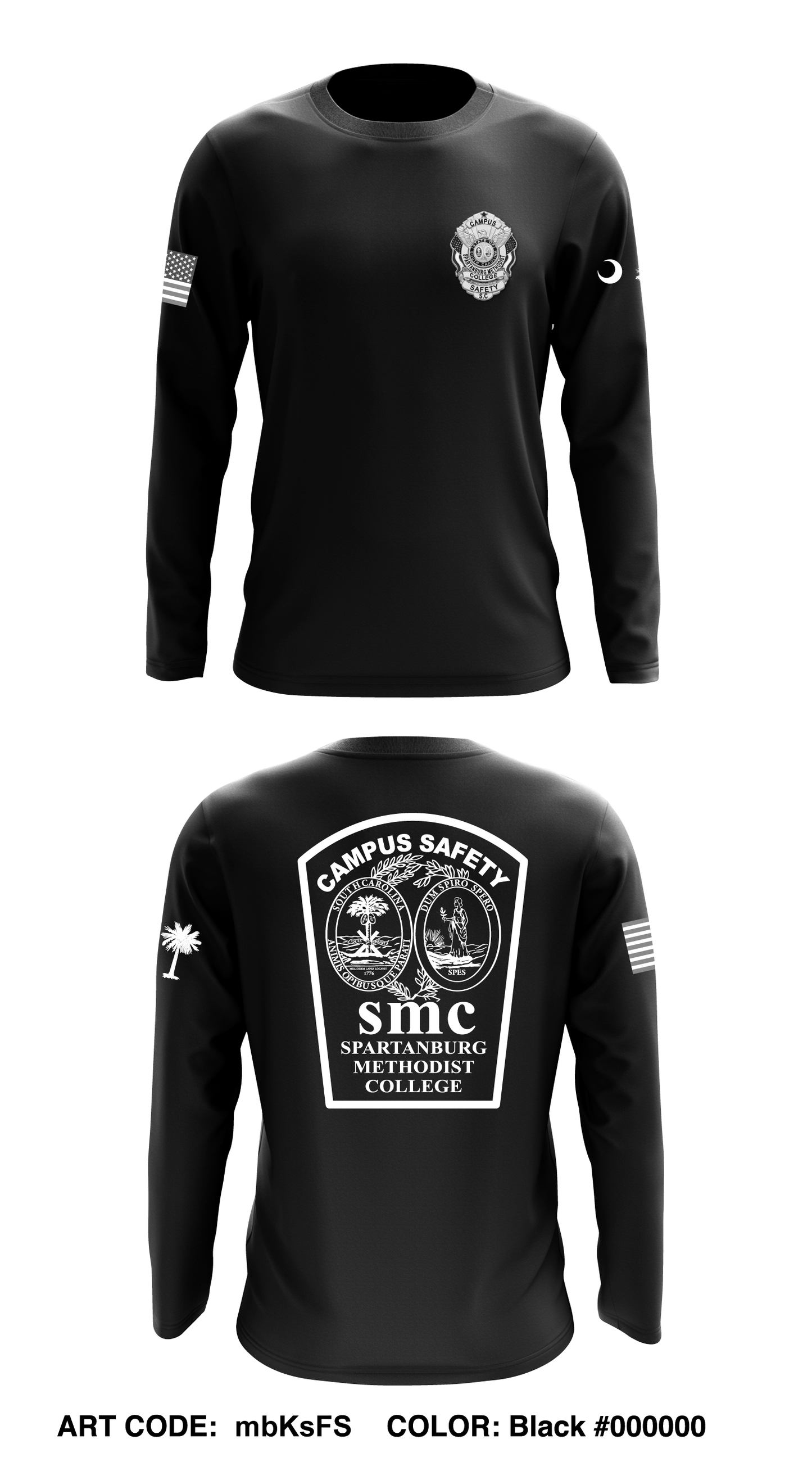 Spartanburg Methodist College Campus Safety Core Men's LS Performance Tee - mbKsFS