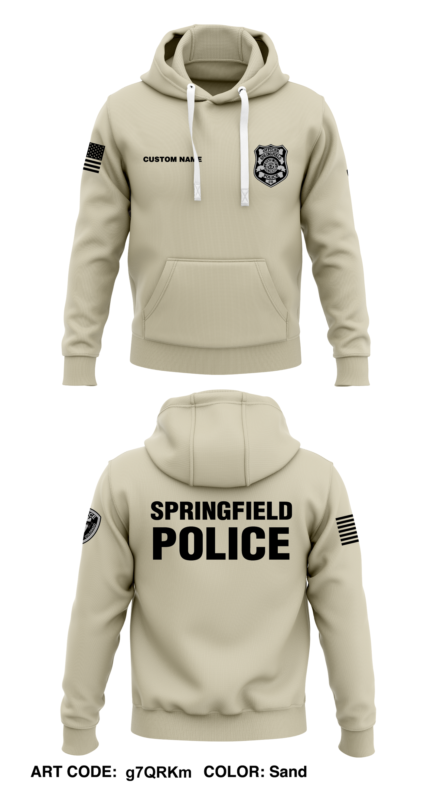 CUSTOM Springfield Police Department Core Men's Hooded Performance Sweatshirt - g7QRKm