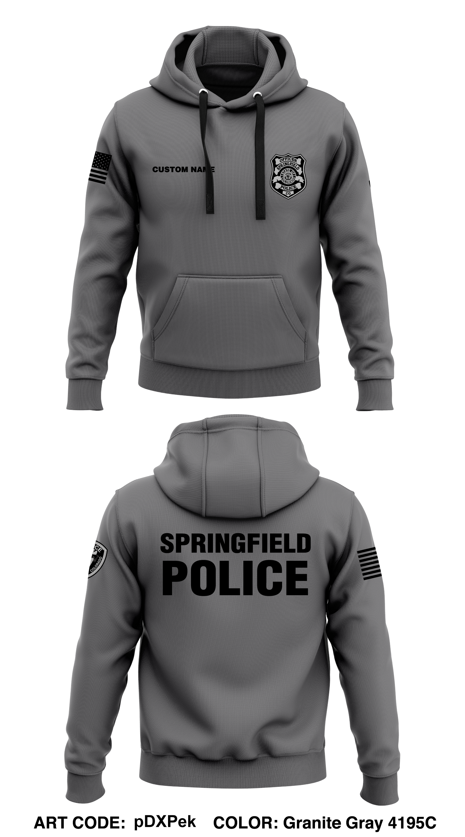 CUSTOM Springfield Police Department Core Men's Hooded Performance Swe –  Emblem Athletic
