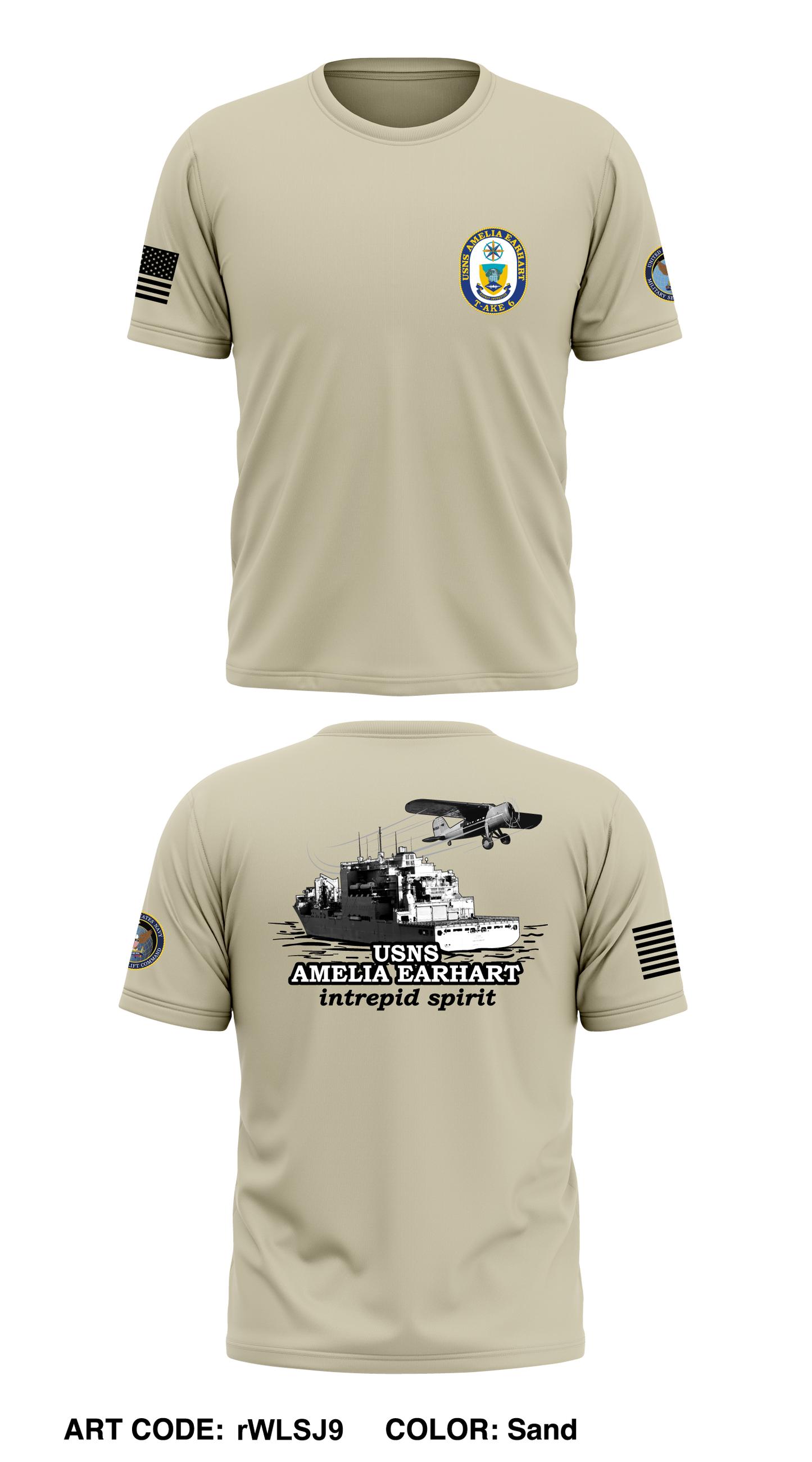 USNS AMELIA EARHART Core Men's SS Performance Tee - rWLSJ9