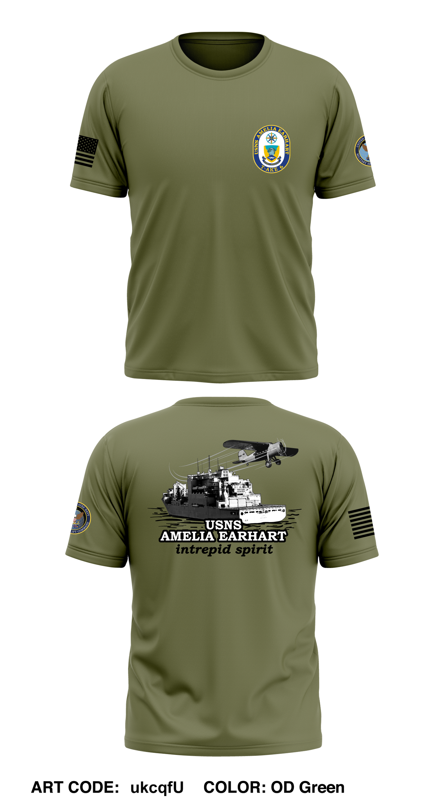 USNS AMELIA EARHART Core Men's SS Performance Tee - ukcqfU
