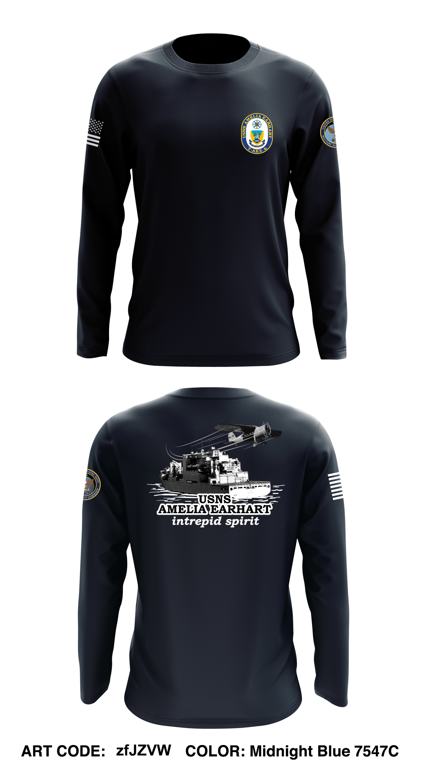 USNS AMELIA EARHART Core Men's LS Performance Tee - zfJZVW