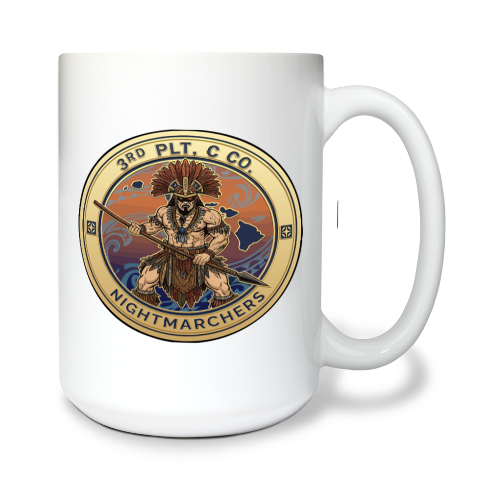 3PLT “Nightmarchers”, C Co, 2-21IN 15 oz White Ceramic Mug - KZe1QS