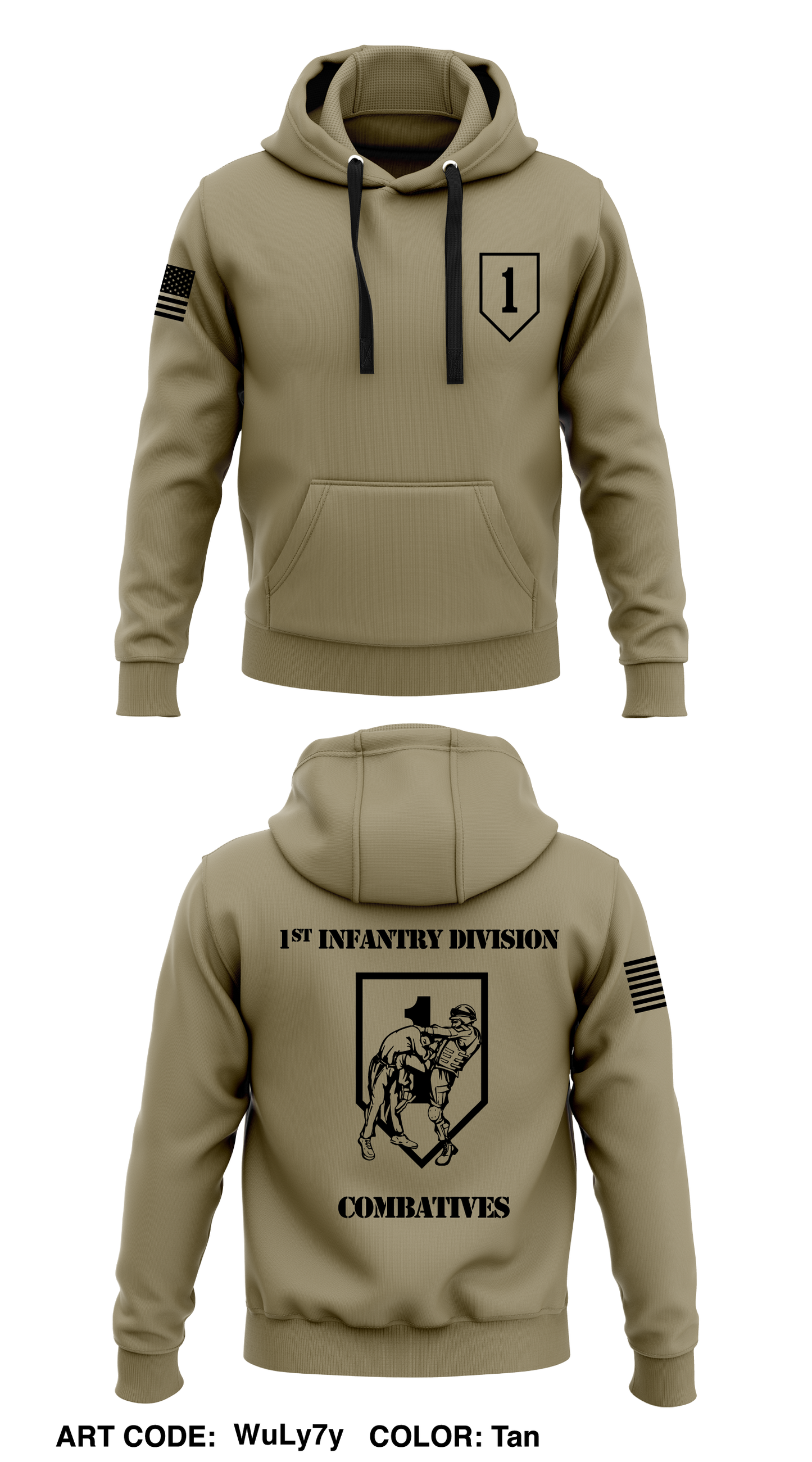 1ID Combatives Core Men's Hooded Performance Sweatshirt - WuLy7y