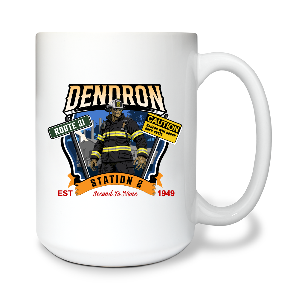 Dendron Fire Department 15 oz White Ceramic Mug - g9pNyK