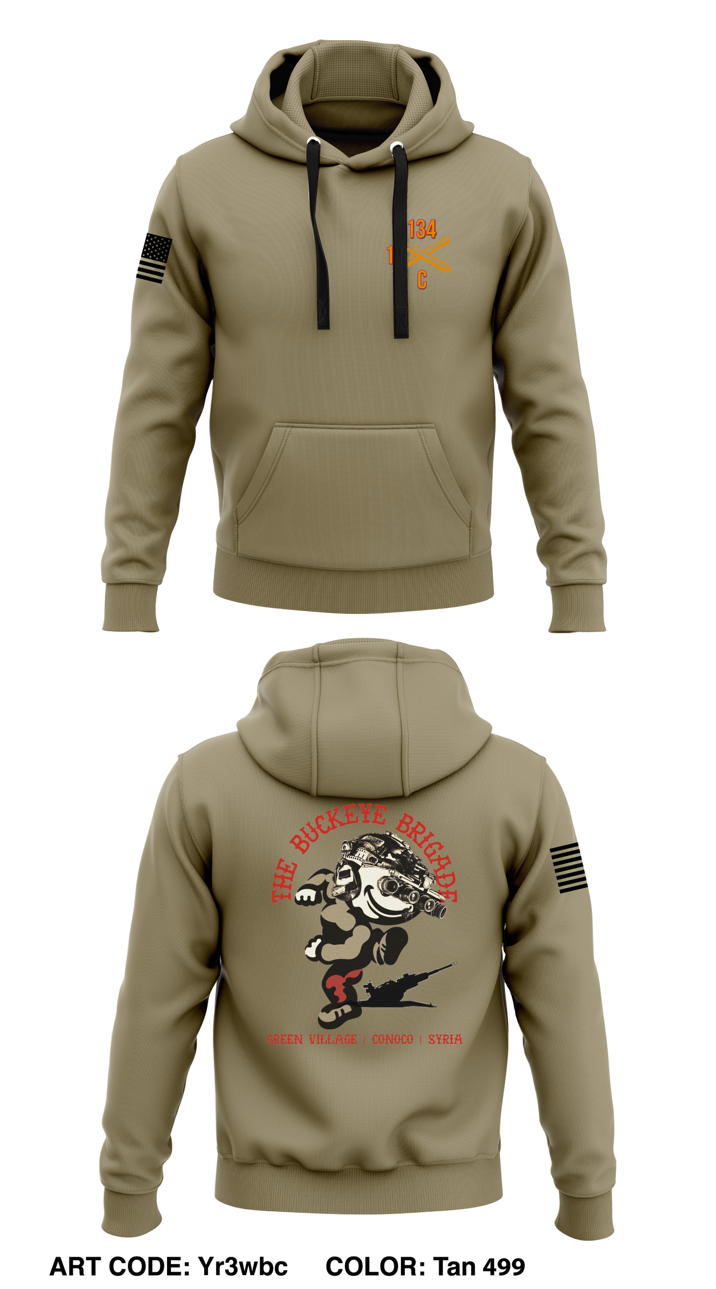 C134 OIR Limited Regiment Core Men's Hooded Performance Sweatshirt - Yr3wbc