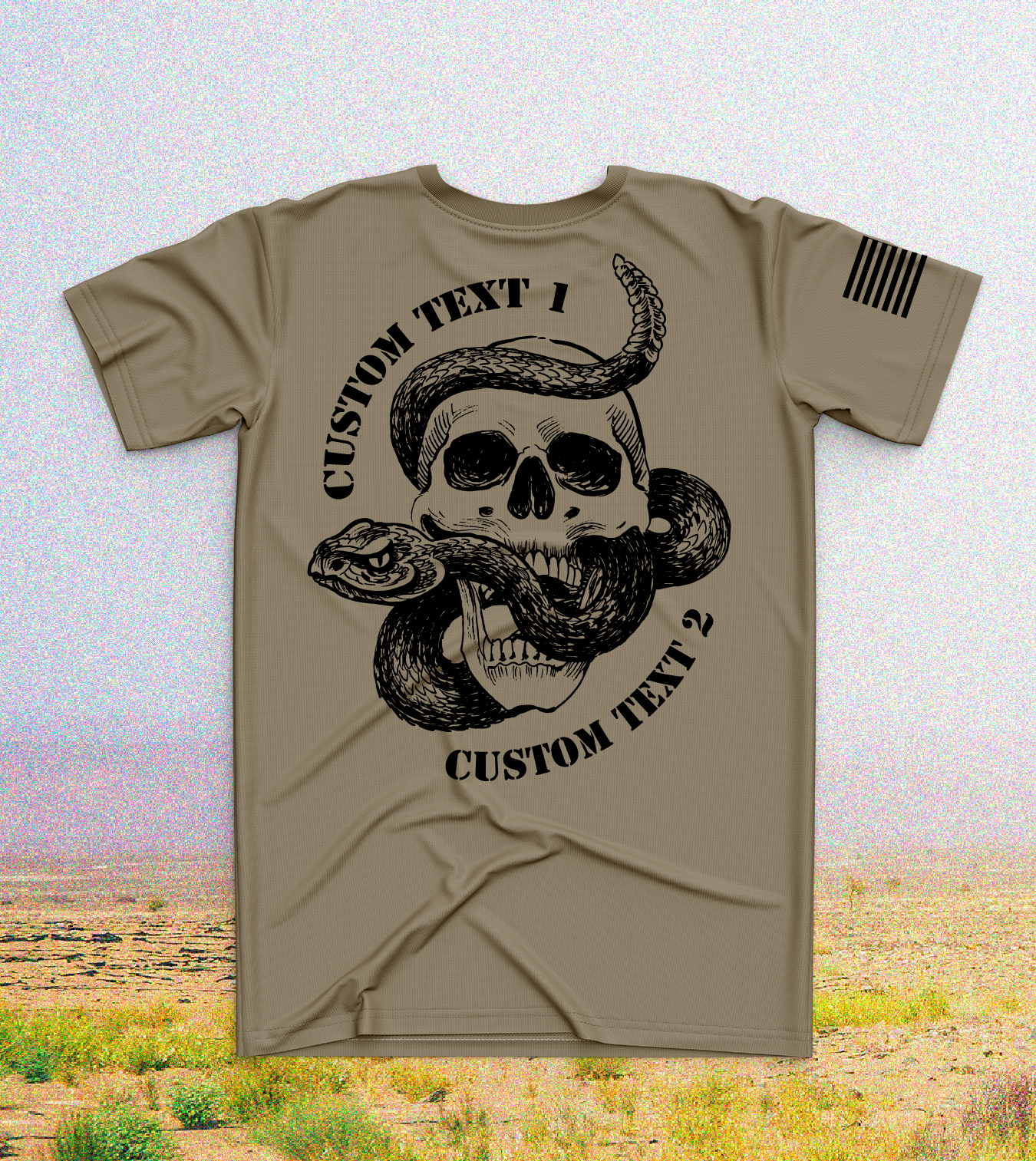 CUSTOM Emblem Snake Series Core Men's SS Performance Tee - Snake Skull