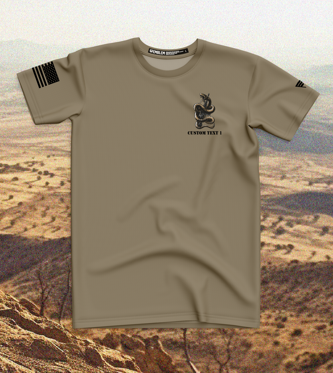 CUSTOM Emblem Snake Series Core Men's SS Performance Tee - Wrapped Snake