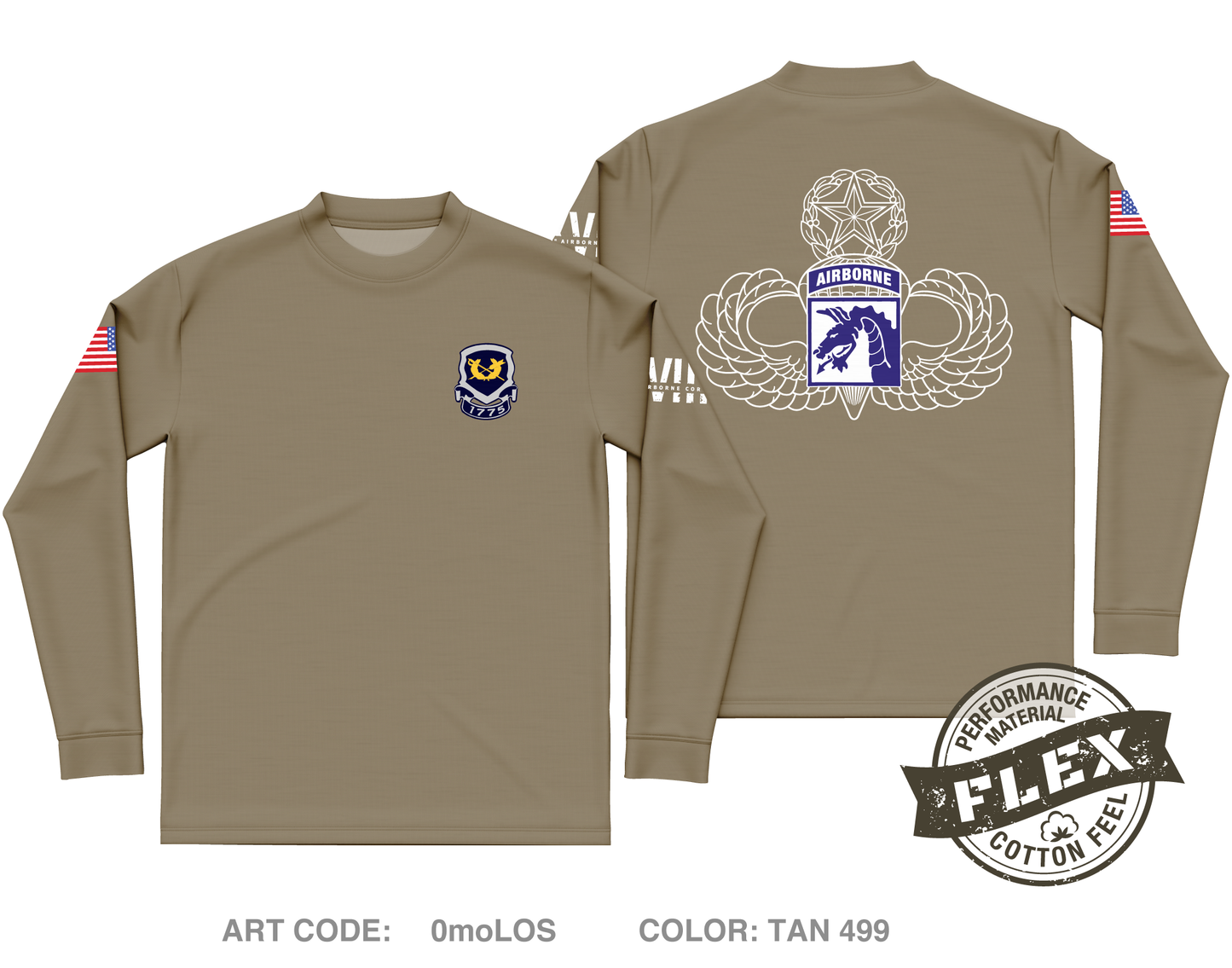 XVIII Airborne Corps OSJA Core Men's LS Flex Performance Tee - 0moLOS