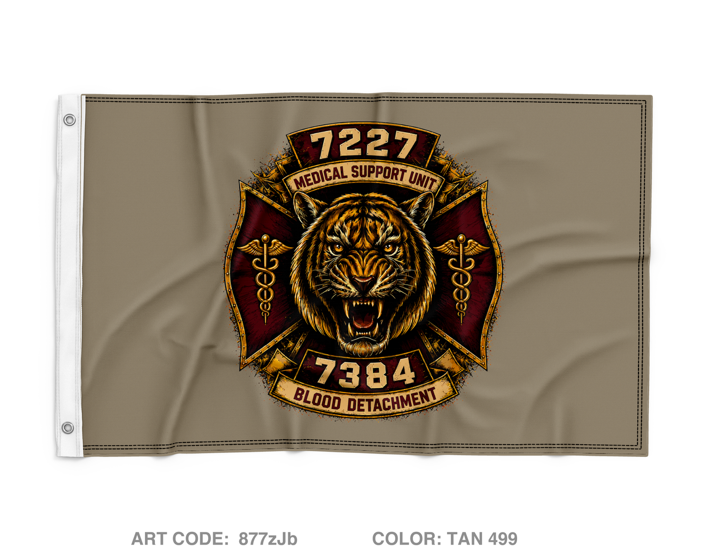 7227 Medical Support Unit / 7384 Blood Detachment Wall Flag - 877zJb
