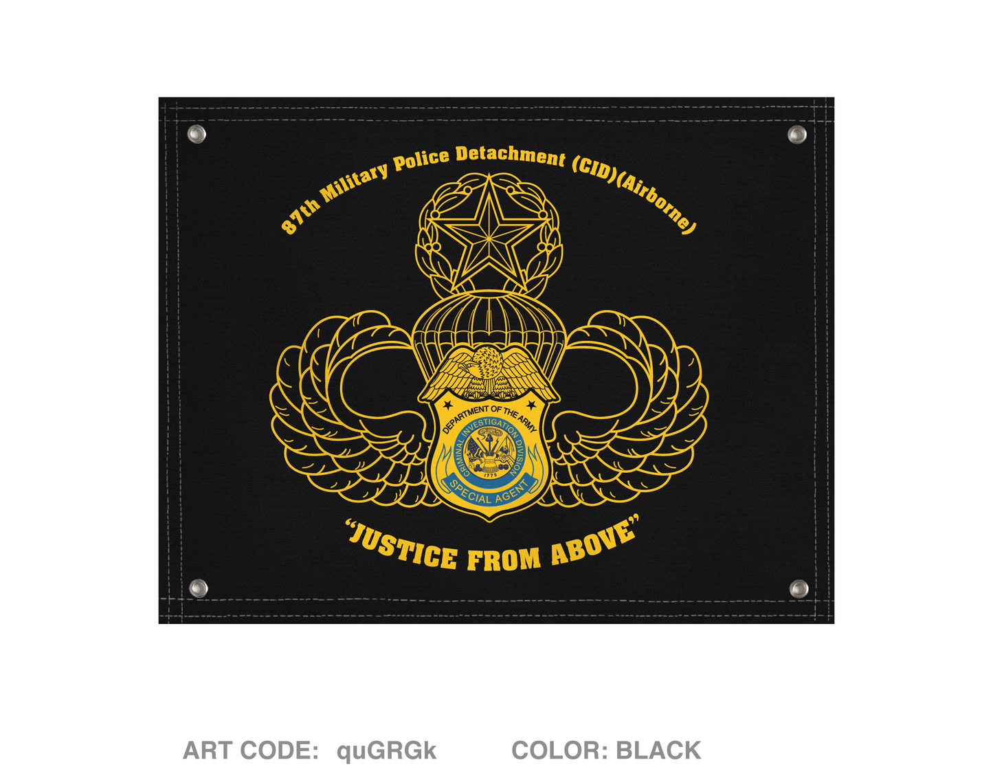 87TH MP DET (CID) (ABN) Banner Flag - quGRGk