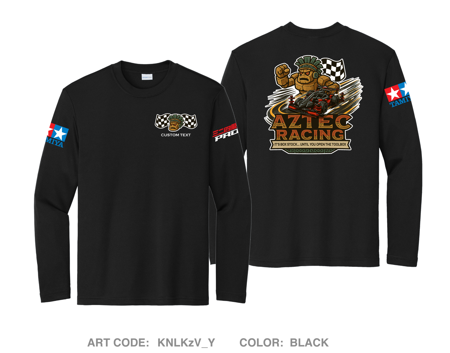 CUSTOM Aztec Racing Hi-Tech Performance Unisex Youth LS Tee - KNLKzV_Y