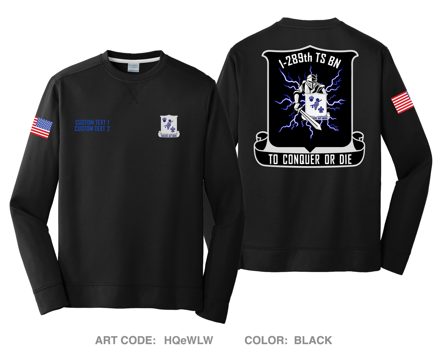 CUSTOM 1-289th TSBN Hi-Tech Performance Crewneck Sweatshirt - HQeWLW