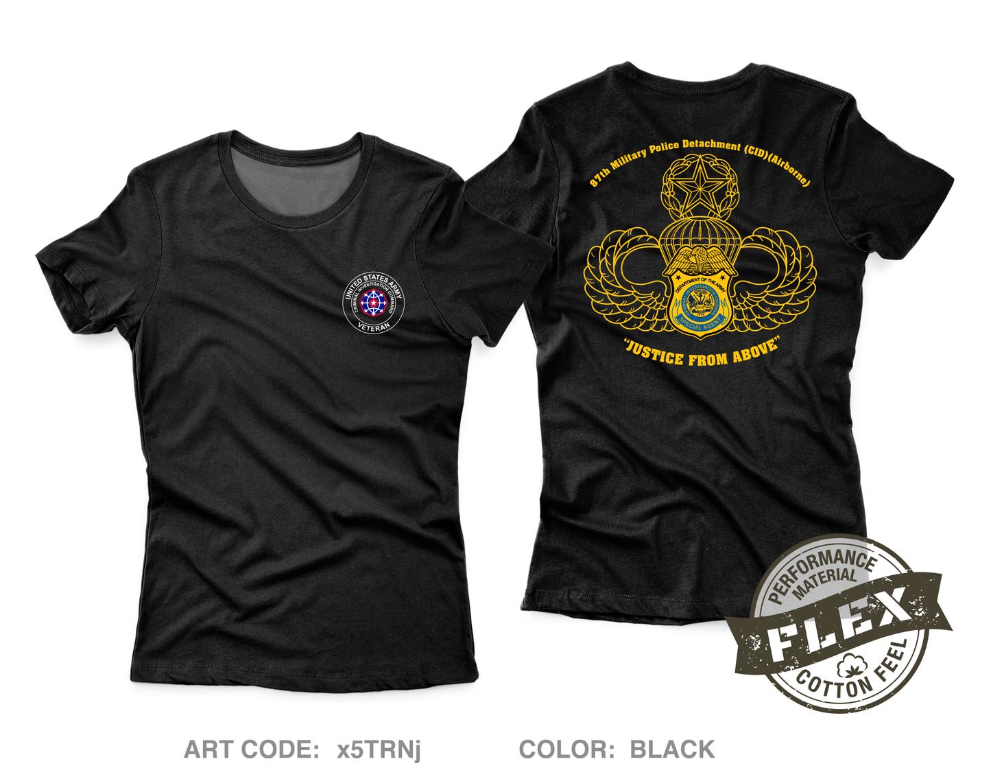 87TH MP DET (CID) (ABN) Core Women's SS Flex Performance Tee - x5TRNj