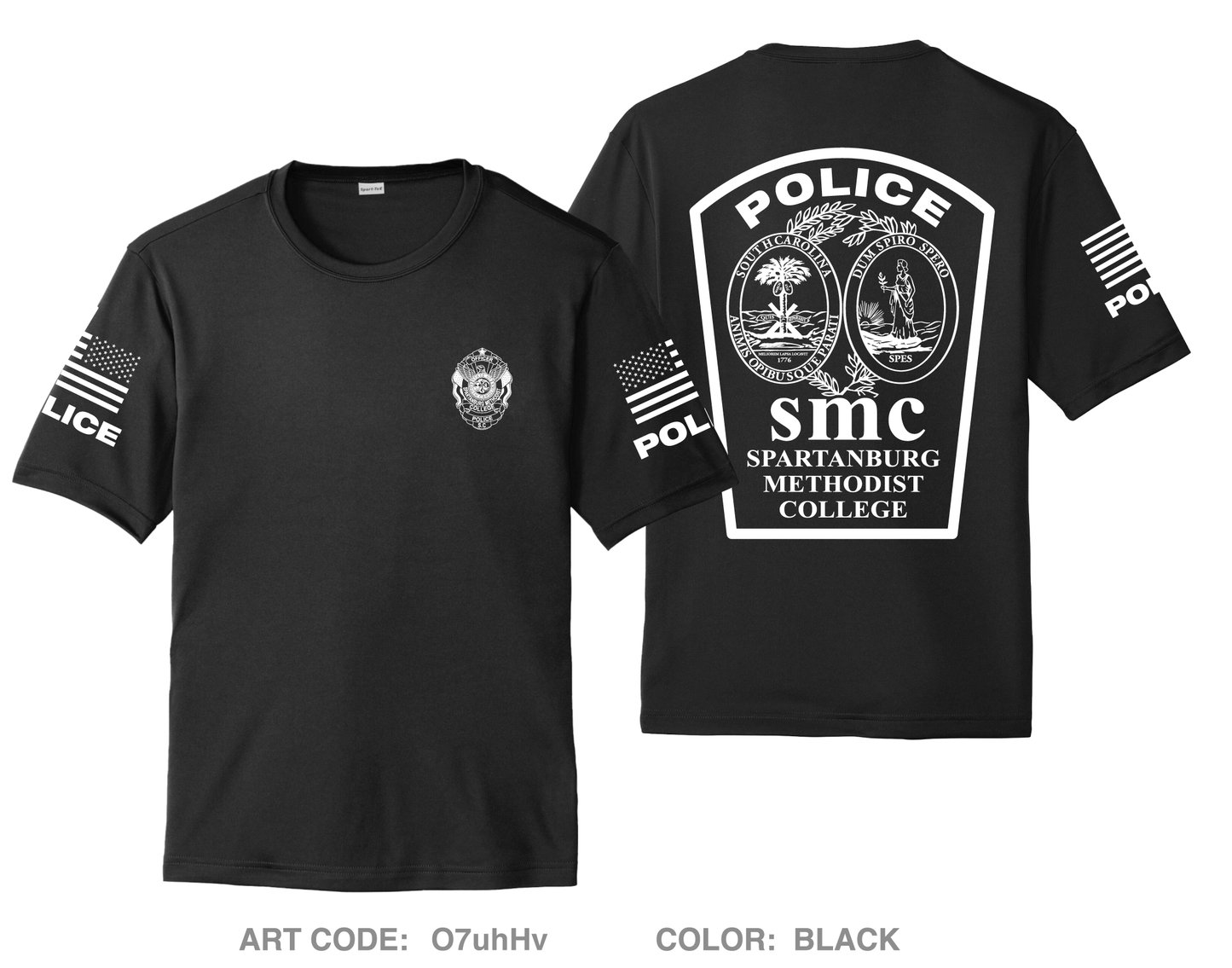 Spartanburg Methodist College Police Hi-Tech Performance Unisex SS Tee - O7uhHv