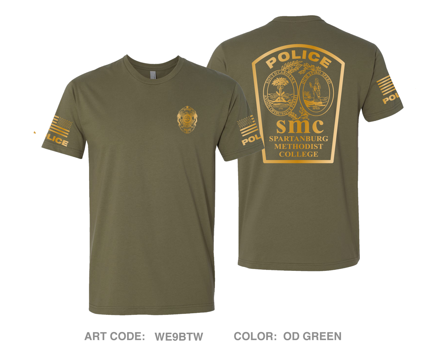 Spartanburg Methodist College Police Comfort Unisex Cotton SS Tee - WE9BTW