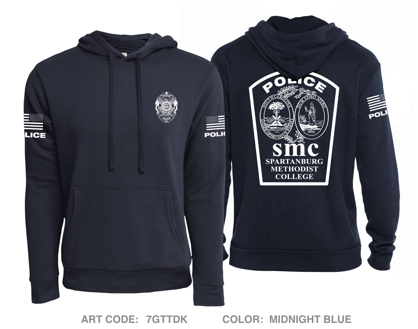 Spartanburg Methodist College Police Comfort Unisex Hooded Sweatshirt - 7GTTDK