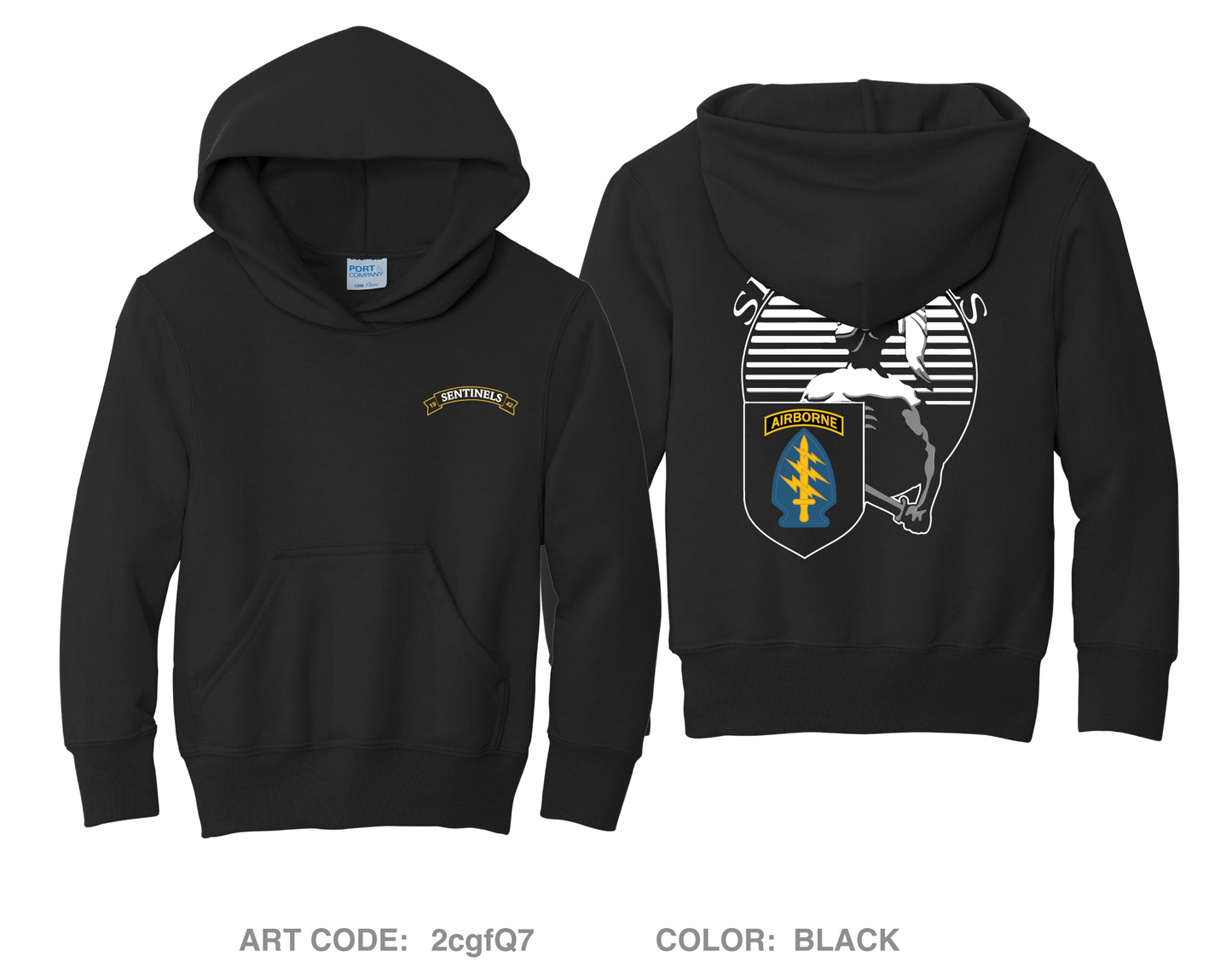 528th Sustainment Brigade (SO)(A) Comfort Youth Cotton Blend Hooded Sweatshirt - 2cgfQ7_Y