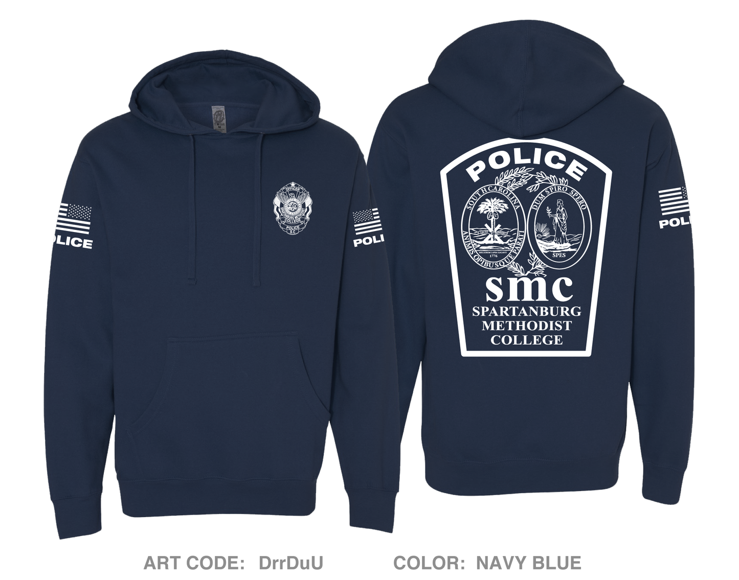 Spartanburg Methodist College Police Comfort Unisex Hooded Sweatshirt - DrrDuU