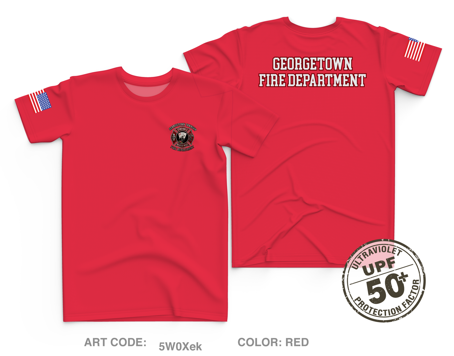 GTFD Station 2 Fundraising Collection Core Men's UPF 50+ Performance SS Tee - 5W0Xek